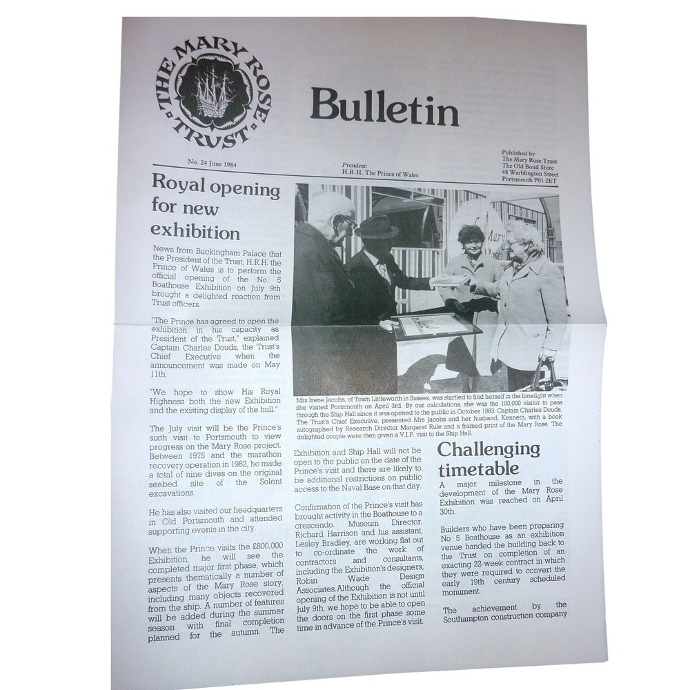 1984 Mary Rose Trust Bulletin Newspaper No 24 King Charles Tudor Crew Burial Art
